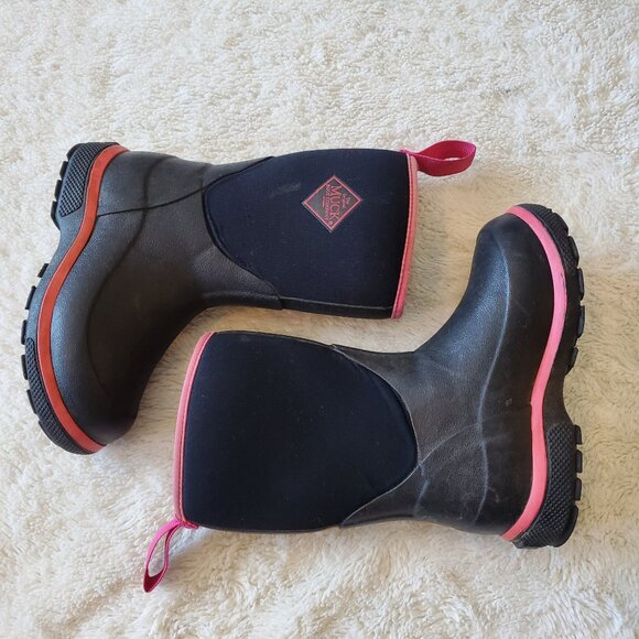 Muck Boots Other - Muck Knee High Boots Black Slushmaster Pink Waterproof Winter Boots Girls Kid 10